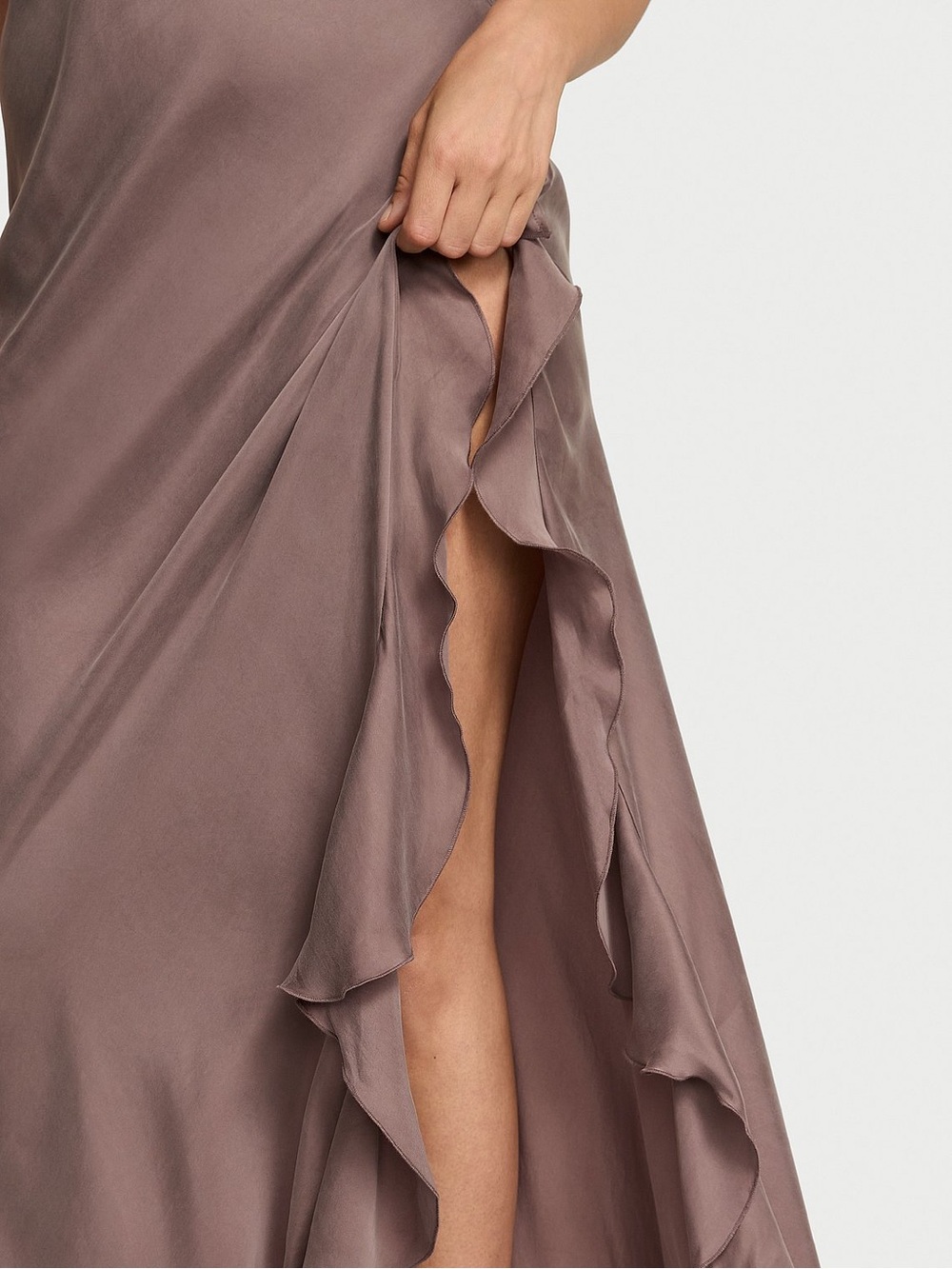 Silky Flutter Ruffled Long Slip - Picture 3 of 8